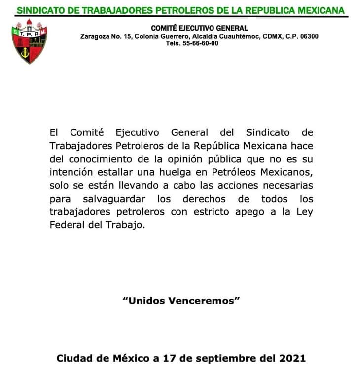 Los Petroleros firmes en su compromiso con Pemex