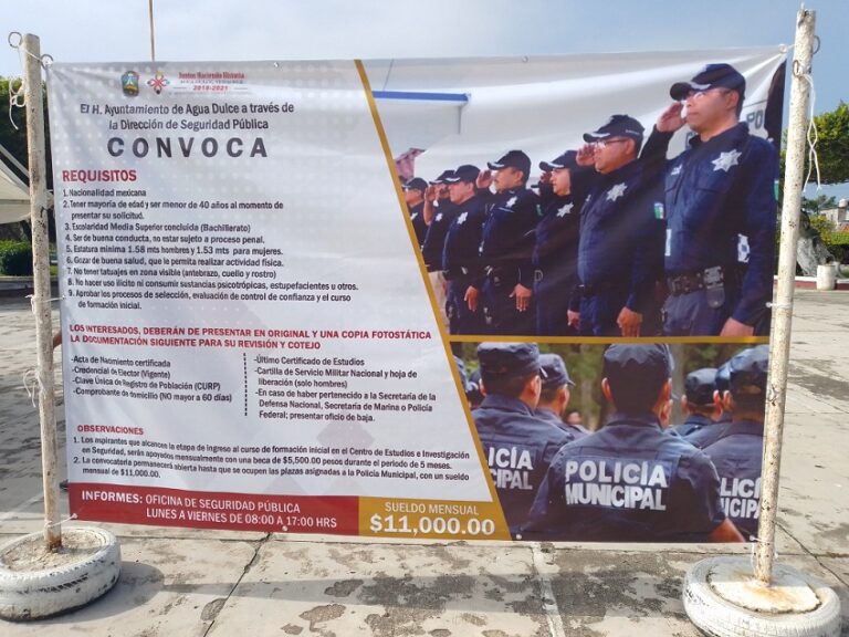 Gobierno de Agua Dulce integrara a nuevos policías municipales