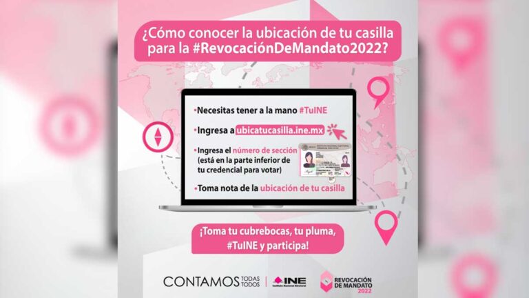 Ubica aquí tu casilla para la Revocación de Mandato