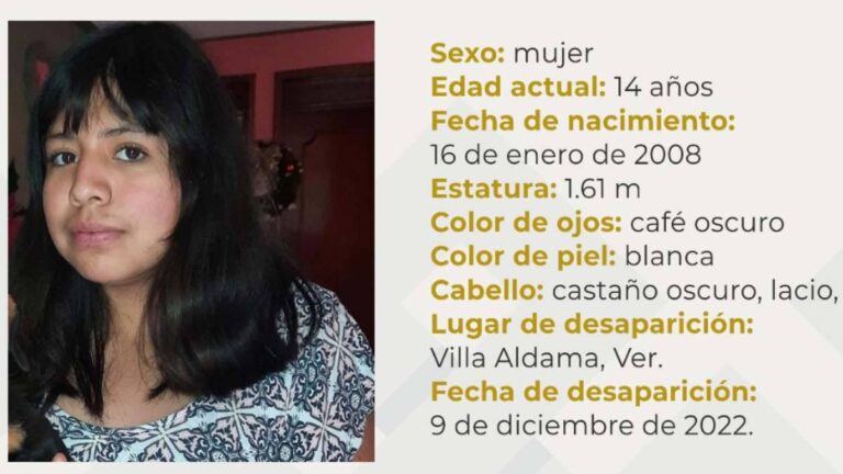 Buscan en Veracruz a Fátima Cristal, menor que desapareció tras ir a un festival navideño